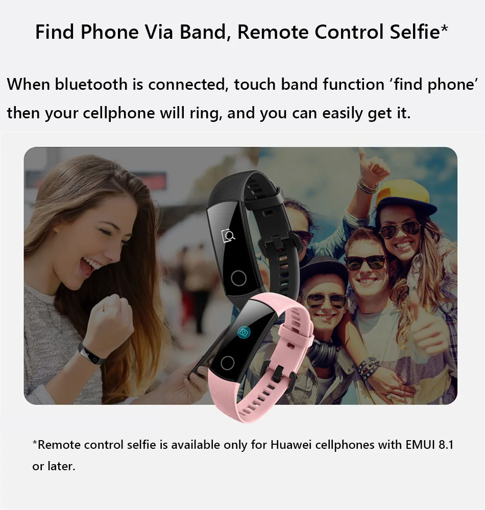 Умный Браслет huawei Honor Band 4 Amoled цветной сенсорный экран 0,95 дюйма для плавания с функцией обнаружения пульса и сна