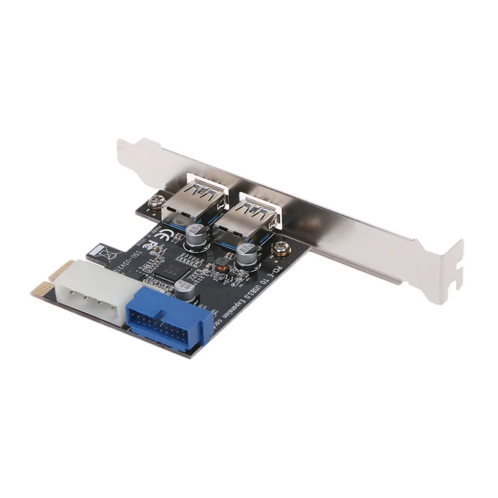New PCI Express USB 3.0 2 Ports Front Panel with Control Card Adapter 4-Pin & 20 Pin Feb6