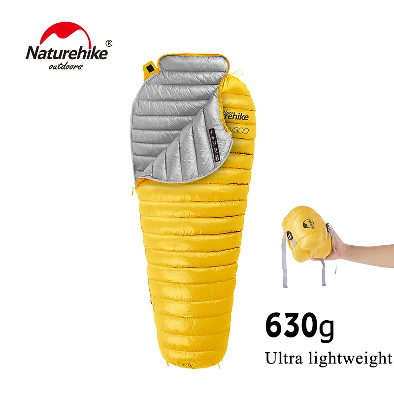 Спальный мешок Naturehike CW300 Сверхлегкий теплый с белым гусиным пухом спальный для
