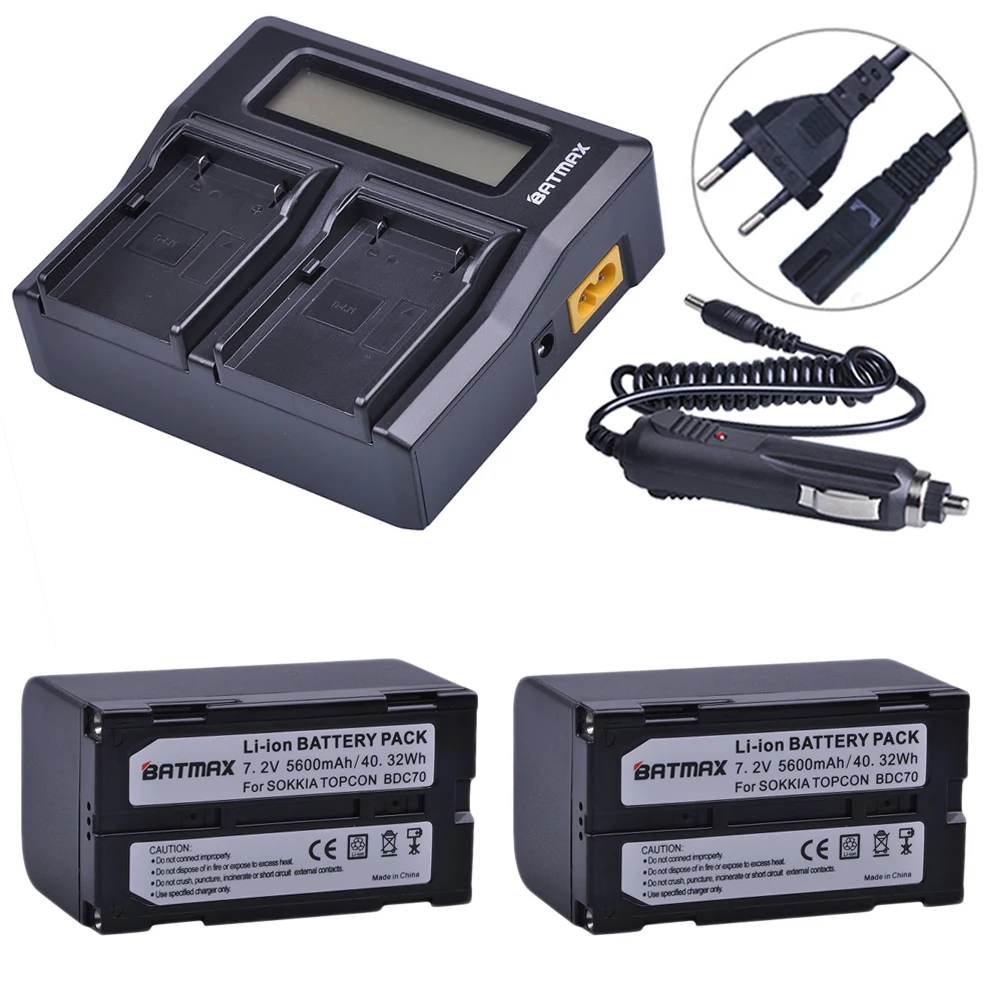 2 шт 5600mAh BDC70 батарея + LCD быстрое двойное зарядное устройство для Topcon Sokkia Total