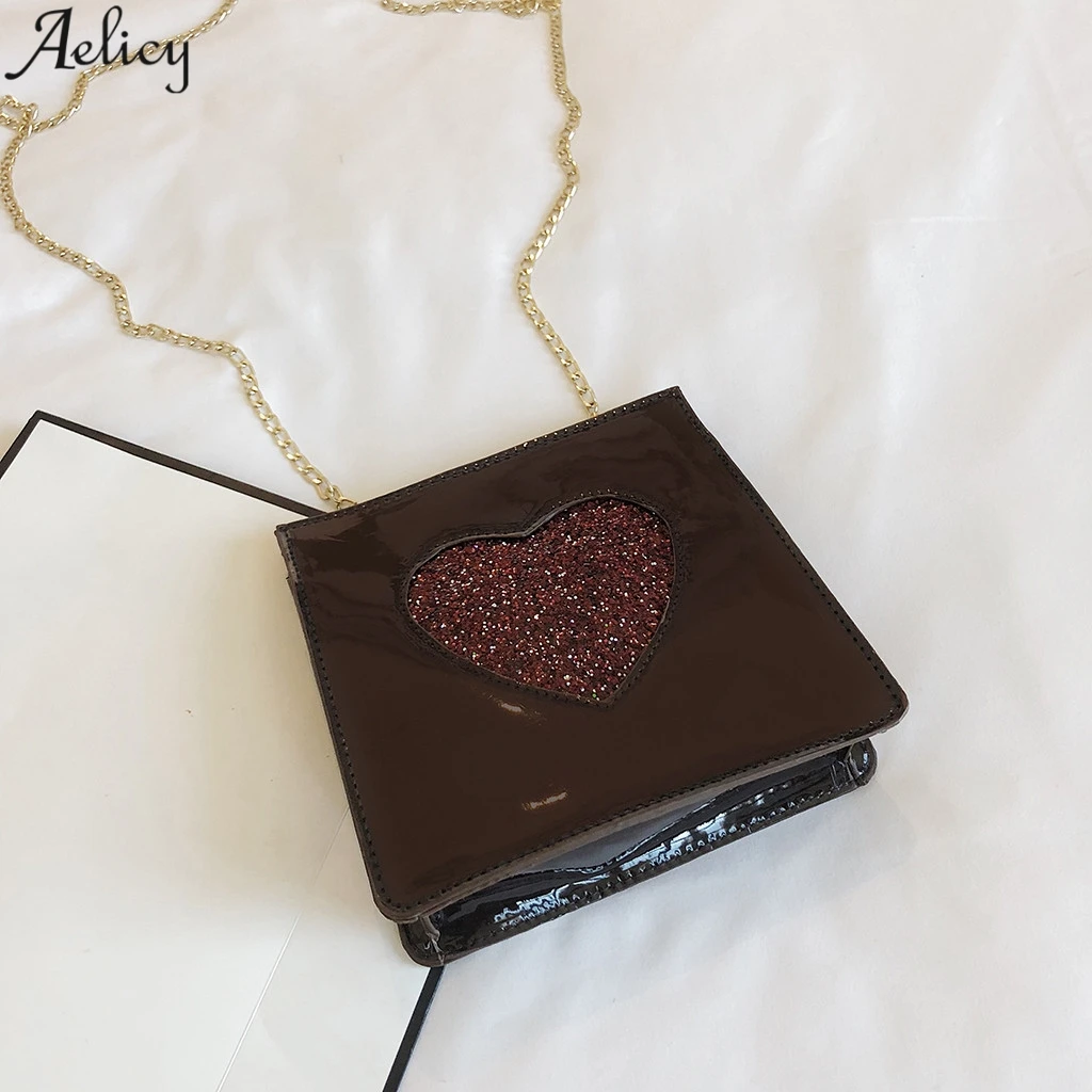 Женские сумки мессенджеры с сердечками Aelicy однотонные повседневные украшениями