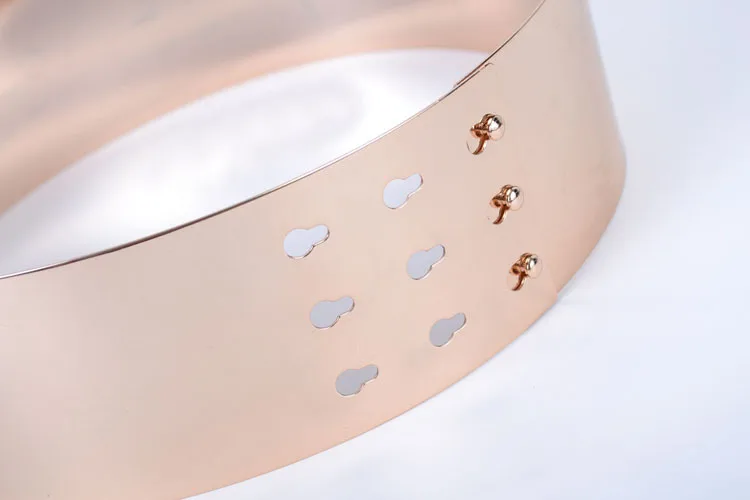 7cm wide Metal Keeper Metallic Mirror belt women Corset Women Punk Cummerbund Gold Silver | Аксессуары для одежды