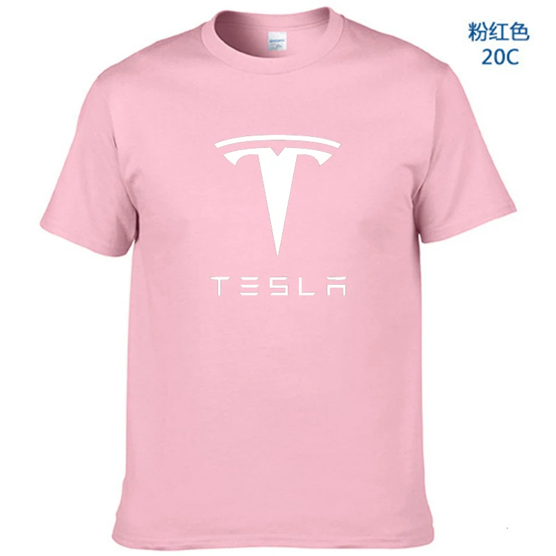New Tesla Men T Shirts Short Sleeve Round Neck Ringer Letter Printed cotton Male Tees Casual Boy t-shirt Tops many colors