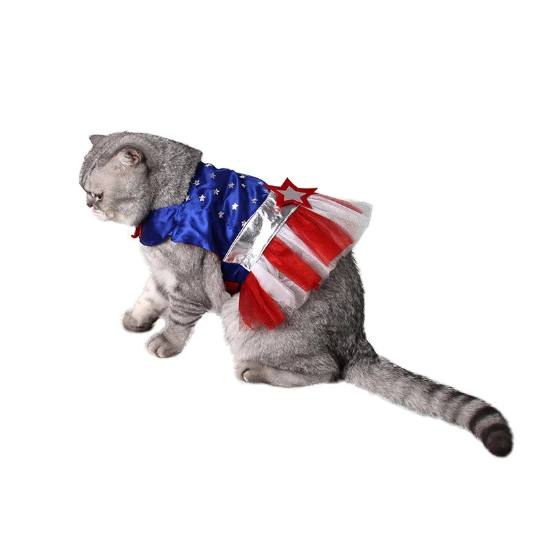 Костюм для собаки в красно-синюю полоску костюм кошки костюмированная накидка