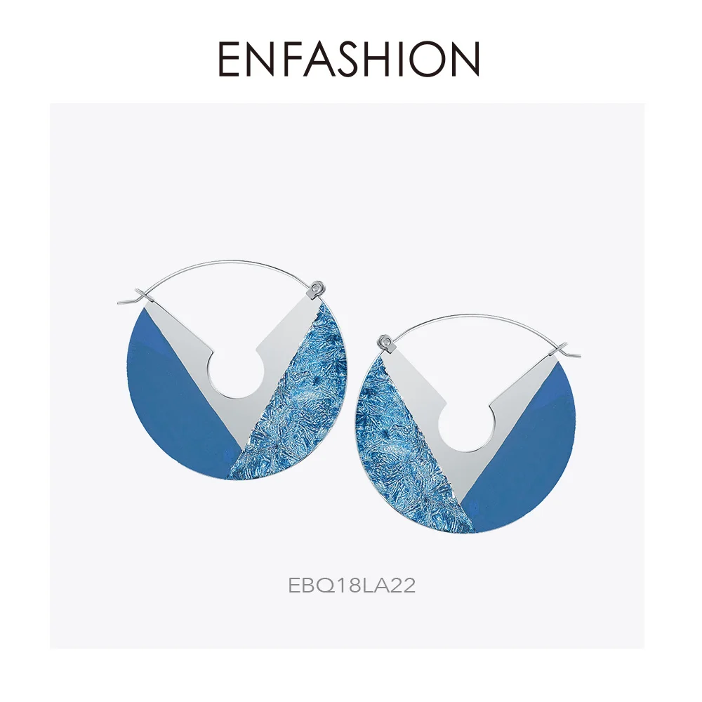 Enfashion лаковые художественные сережки, ручная роспись, висячие серьги с большими геометрическими фигурами для женщин, ювелирные изделия Oorbellen EBQ18 - Окраска металла: EBQ18LA22