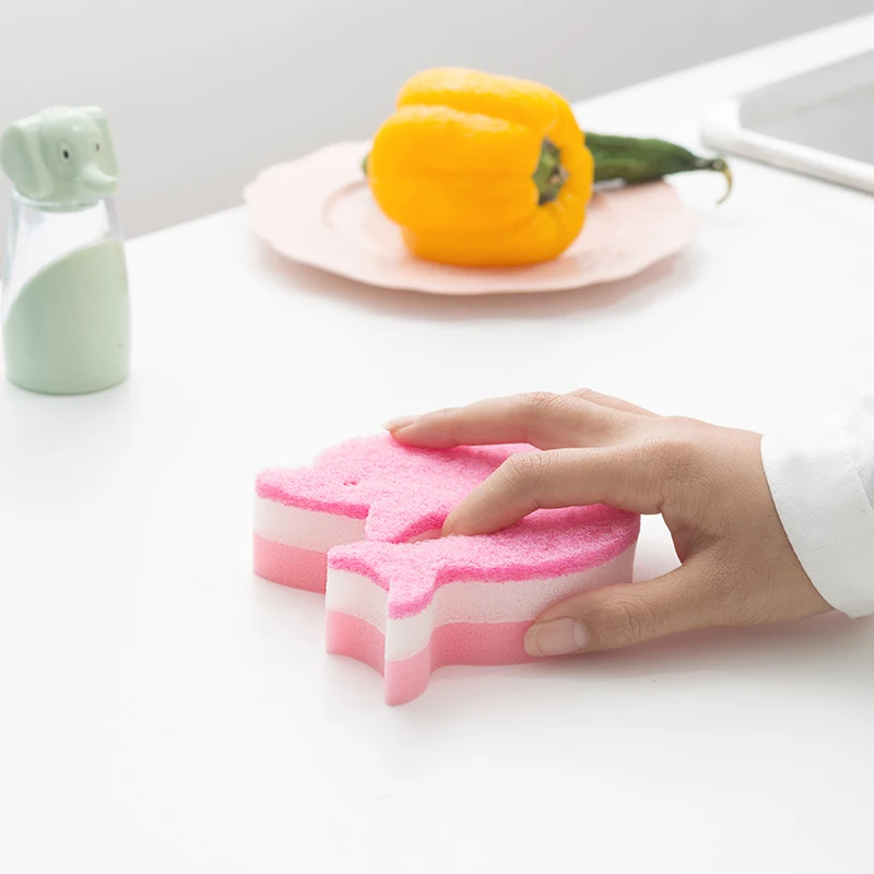 Губка для кухни милые дельфины моделирующая щетка миска мытья посуды губка