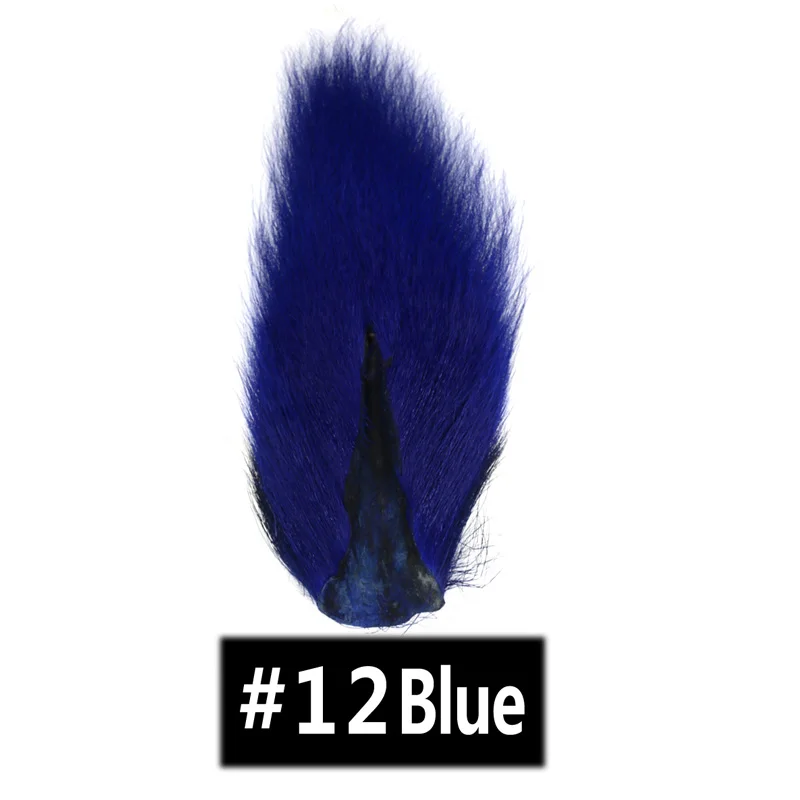 Blue 1PC Материал для завязывания мух окрашенный олень хвост волосы мех Bucktail Buck мухи для завязывания соленой воды мухи сухие желтый зеленый синий красный - Цвет: Blue 1PC