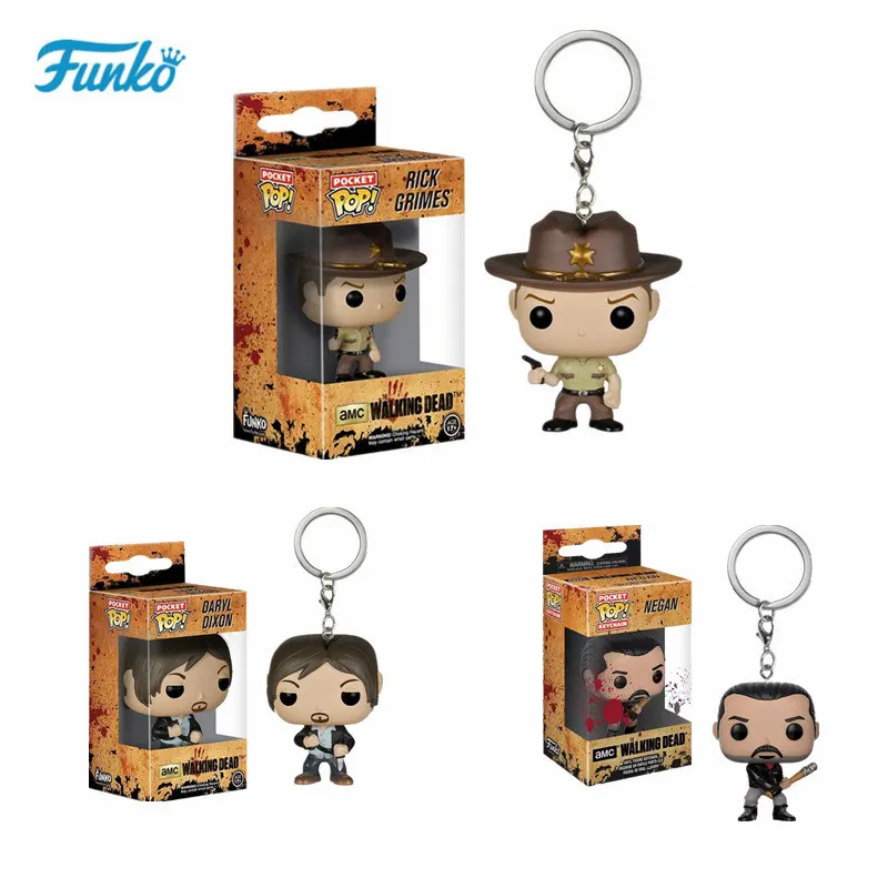 Funko Pop The Walking Dead Theme брелок персонажа Неган фигурка кольца для ключей забавные