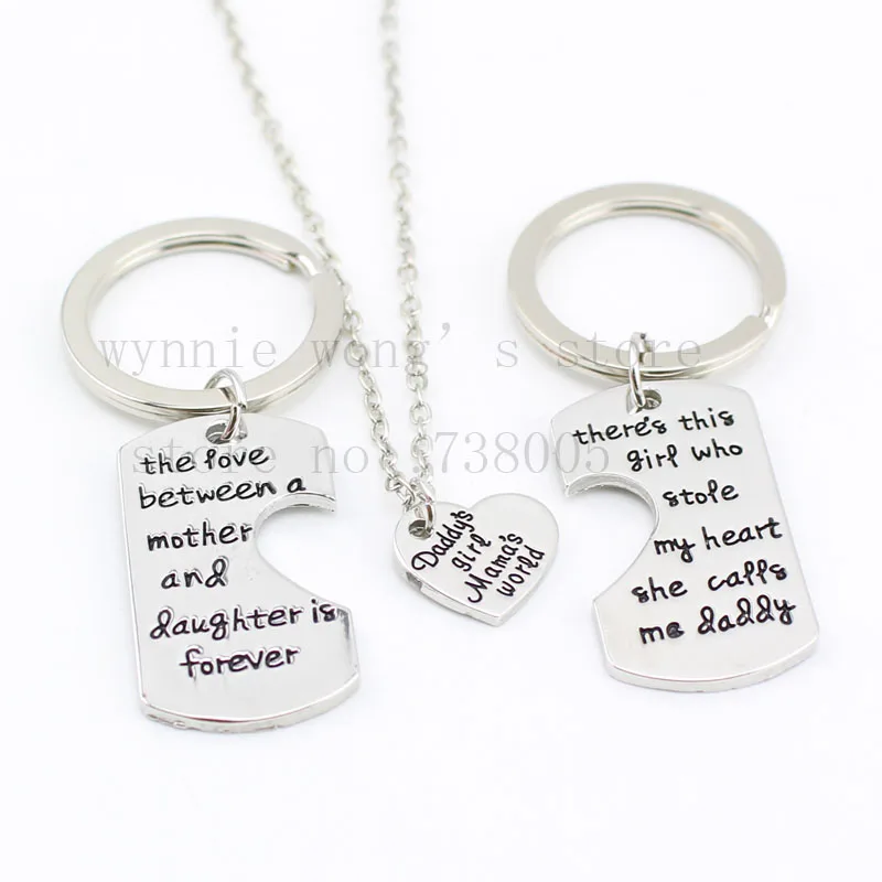 Новое поступление 2016 ювелирные изделия с ручной штамповкой папа дочка Брелок Я