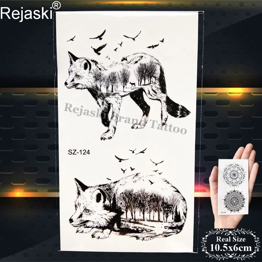 Черная художественная временная татуировка Rejaski женские тату-наклейки на руку