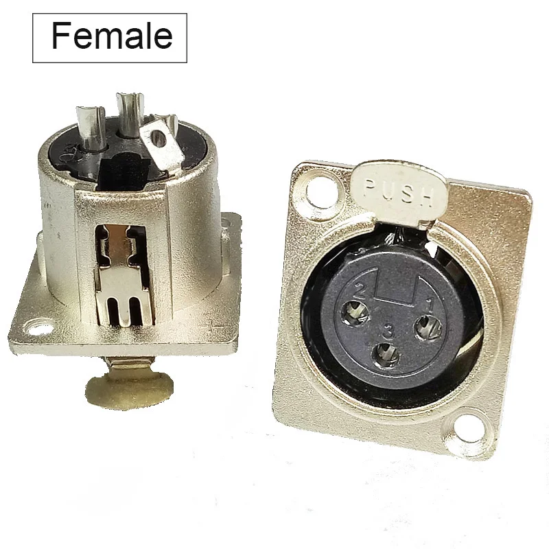 10 шт./лот XLR разъем 3 Pin Мужской/Женский XLR Панель Крепление никелированный XLR штекер Jack провода разъем