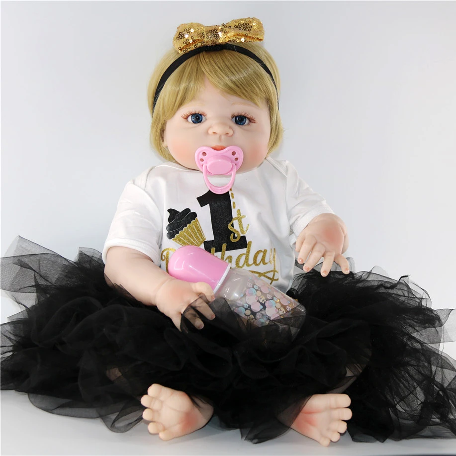 Кукла реборн силиконовая полностью виниловая детская 23 дюйма 57 см|Куклы| |