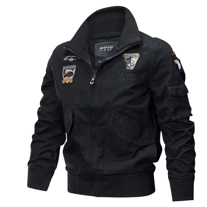 Black Refire gear, мужские военные куртки, Осень-зима, хлопковые армейские куртки, мужская повседневная верхняя одежда, тактическая куртка пилота ВВС - Цвет: Black