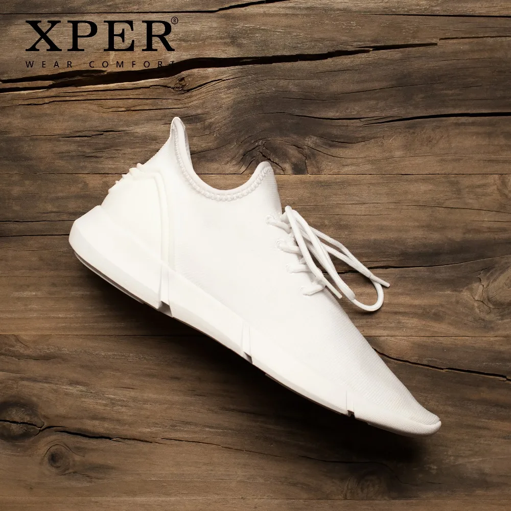XPER Brand Sneakers Men Non-Leather Casual Shoes Fashion White Footwear Male Leisure Walking Wear Comfort #XHY51710WI | Обувь