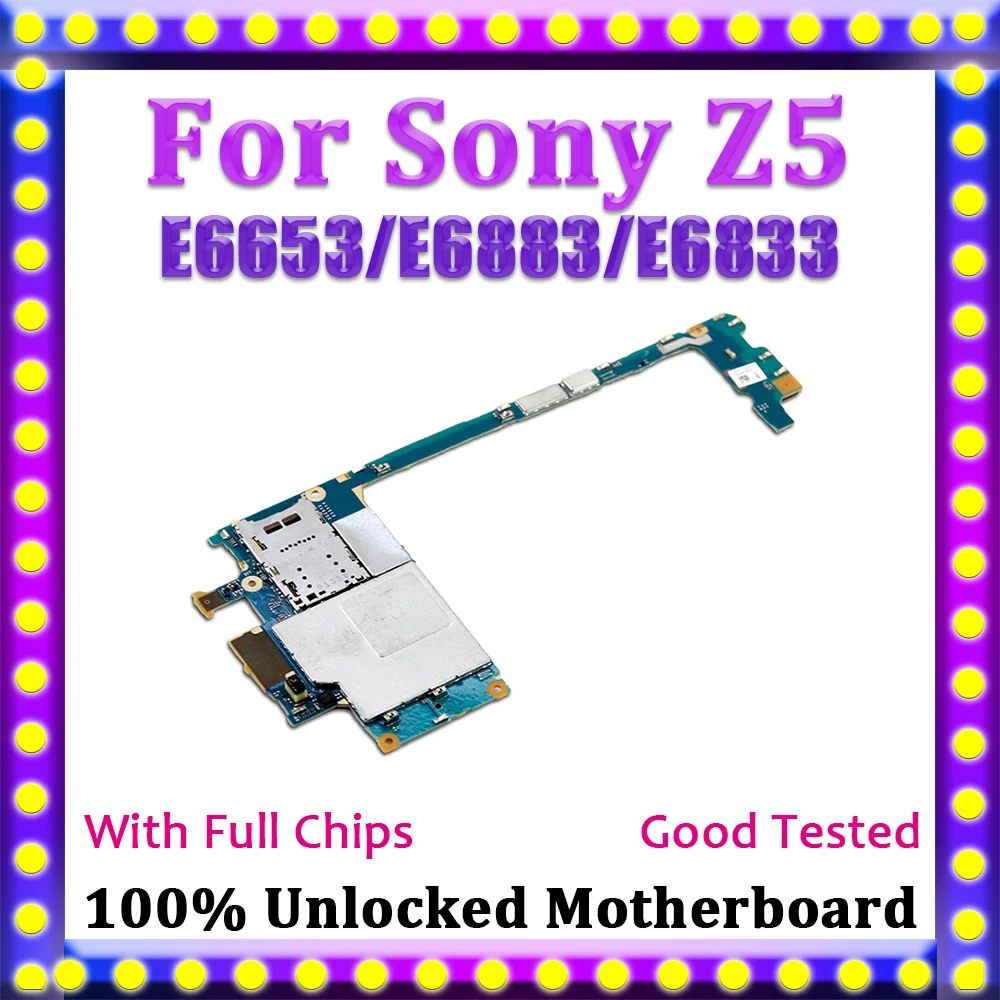 Разборка 100% разблокированная б/у материнская плата для Sony Xperia Z5 Plus E6653 E6883 E6833 с