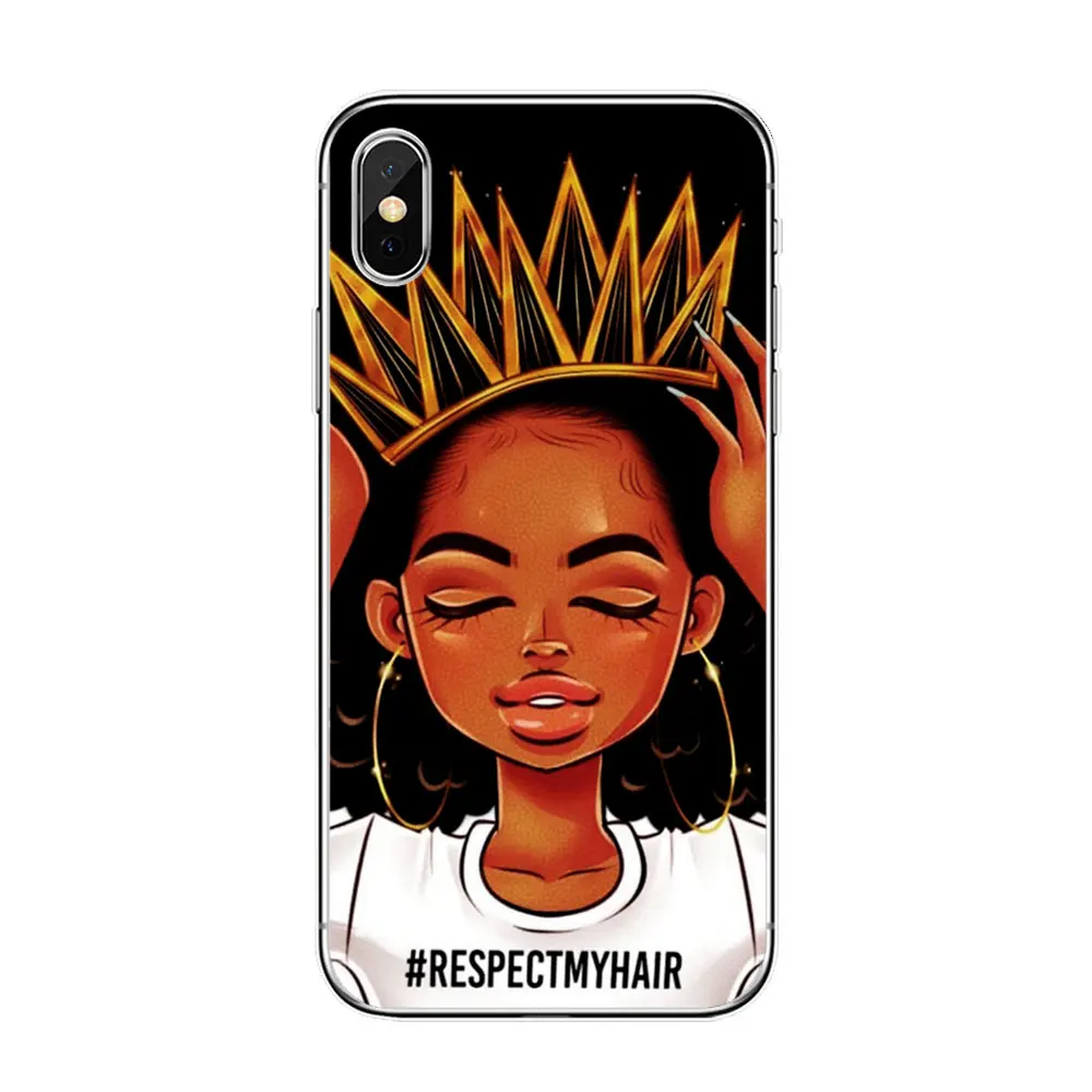 Черная девочка меланин поппин королева арт чехол для телефона для iPhone 11 pro max 7 6s 8 Plus 5S SE X XR XS MAX волшебный ТПУ силиконовый чехол для телефона - Цвет: TPU D1179