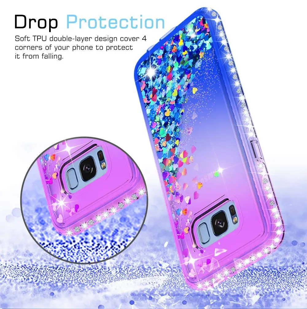 Diamond Glitter Liquid Case For Samsung Galaxy S8/S8 Plus Coque Sparkly Flowing Quicksand TPU Silicone Protective Phone Cover |