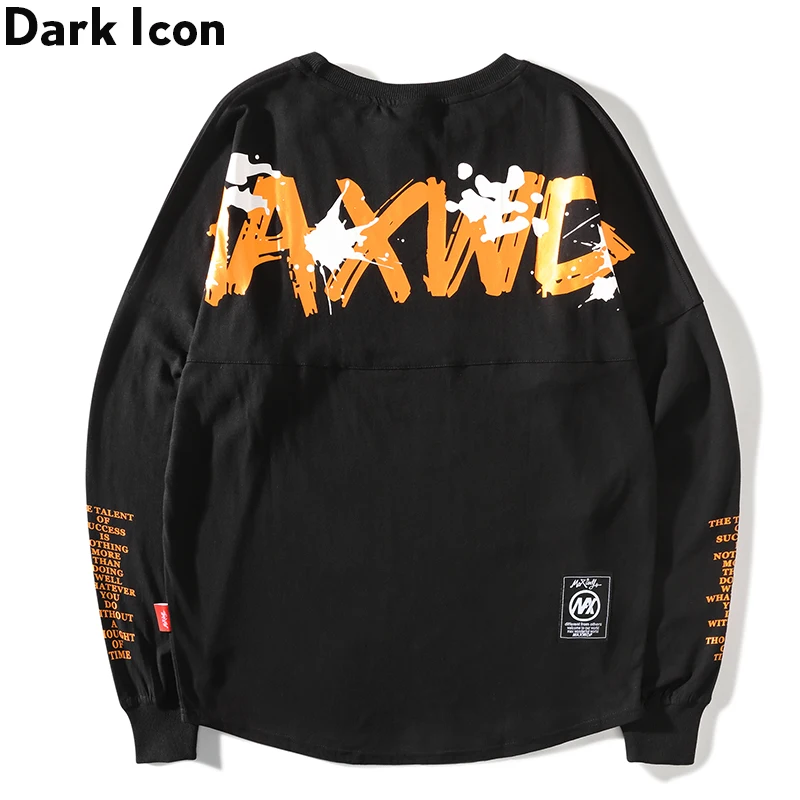 Мужская толстовка в стиле хип хоп с надписью Dark Icon Drop Shoulder|Мужские толстовки и