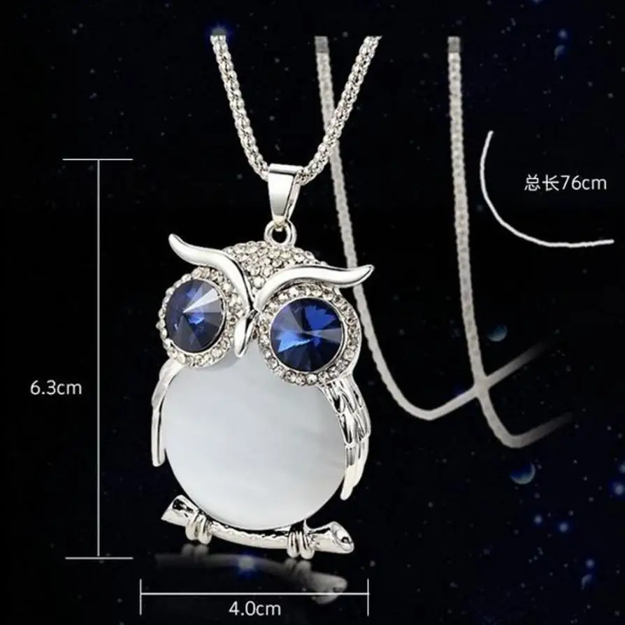 Женская Длинная цепочка с кулоном в виде совы 29 января 2018|owl pendant|sweater chainlong necklace |