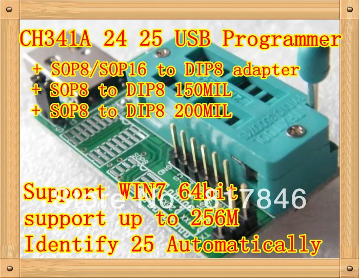 Бесплатная доставка Bios плата MX25L6405 W25Q64 USB программист ЖК дисплей горелка CH341A Progammer