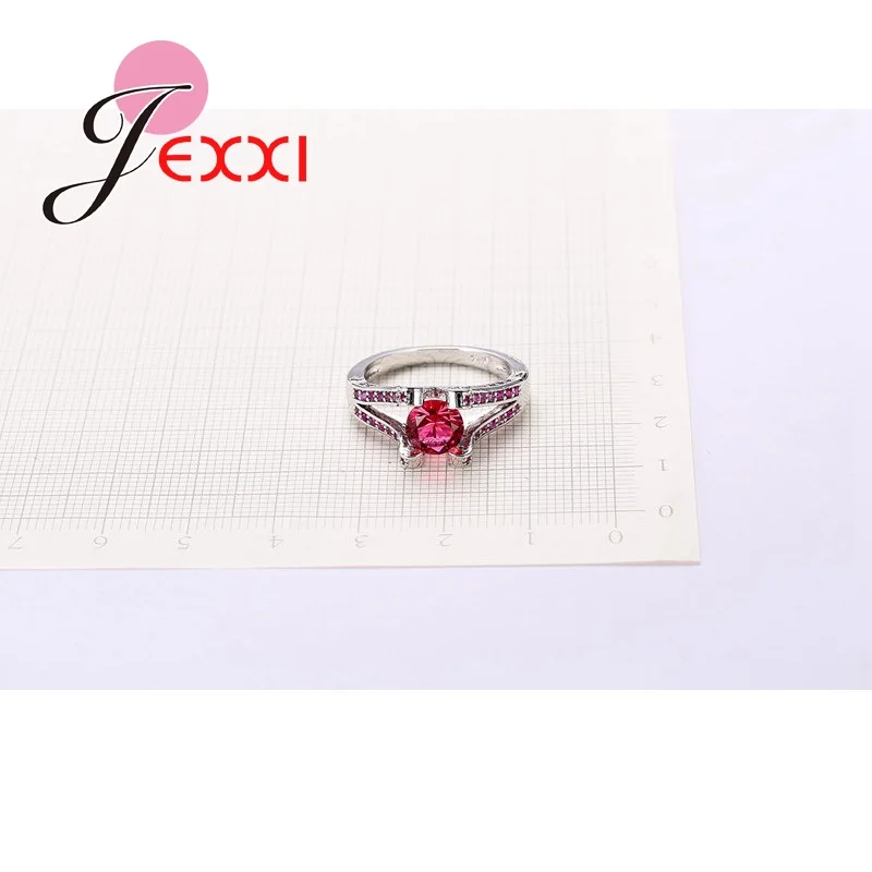 

Women Wedding Engagement Rings Fashion Rose Cubic Zirconia 925 Sterling Silver Anniversary Finger Ring For Lady