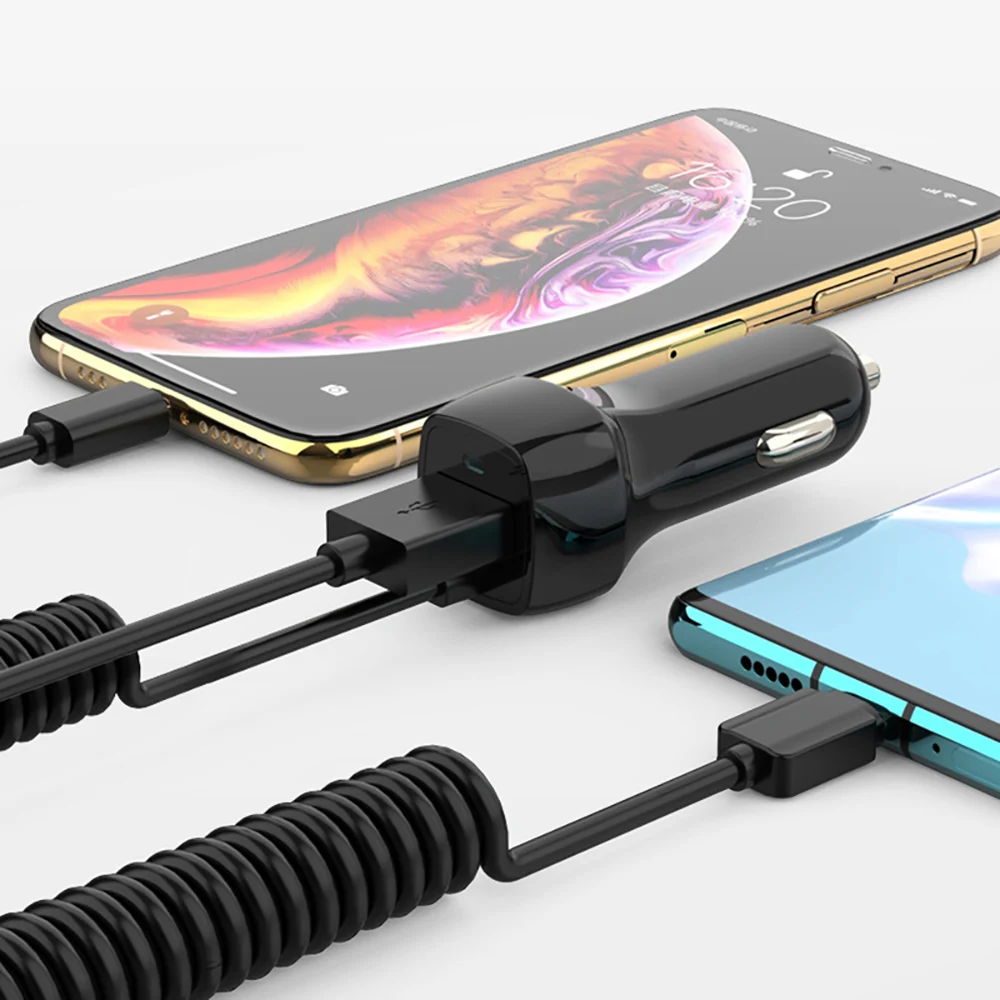 Автомобильное зарядное устройство Powstro USB Micro Type C Lightning для iPhone X 6 7 8 Max Samsung S10 S9 Plus |