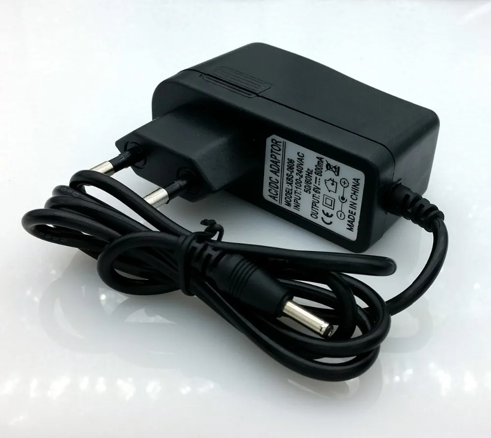 6V 600ma AC 100 V-240 V адаптер преобразователя DC 6V 0.6A 600mA источник питания ЕС вилка DC 3,5mm x 1,35mm