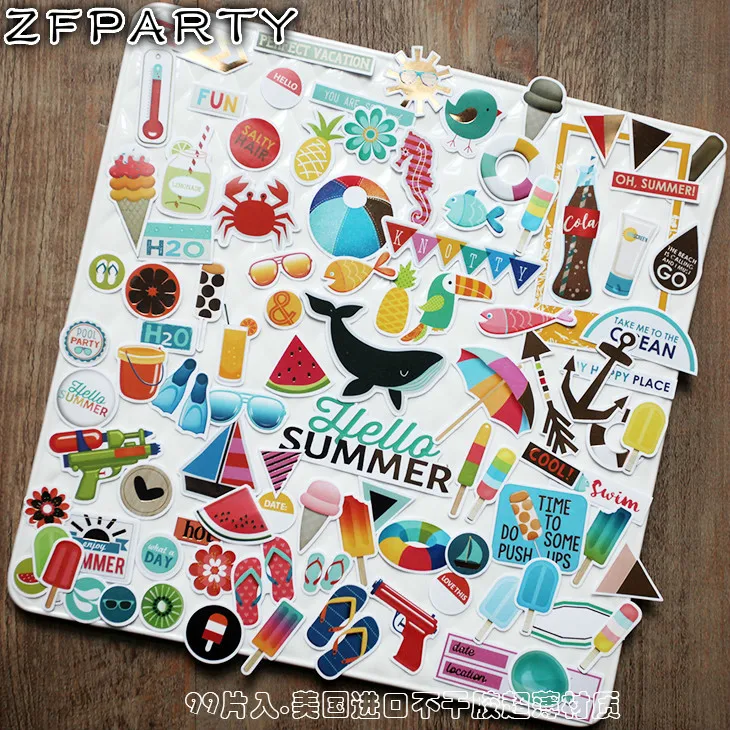 Zfparty 99 шт. Hello летние цветные наклейки для Скрапбукинг Happy planner/карты/бумажник карты Высокое качество нейлоновый чехол заграничного паспорта машина для изготовления журнала проекта