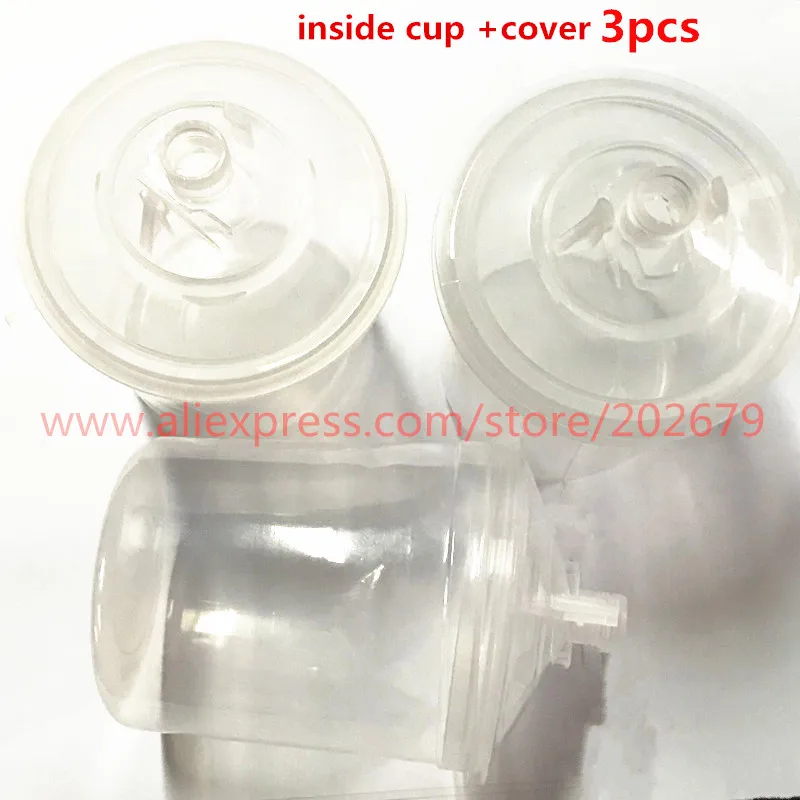 inside cup cover3pcs Пистолет-распылитель разъем PPS пистолет-распылитель чашка адаптер горшок суставов молиться пистолет отрегулировать мерный стакан с печатной шкалой пистолет-распылитель краски горшок - Цвет: inside cup cover3pcs