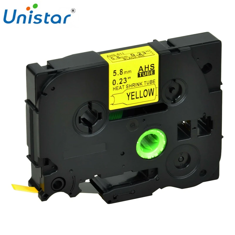 Unistar HSe 611 совместимый с термоусадочной трубкой Brother 6 мм X 1 5 м белый желтый принтер