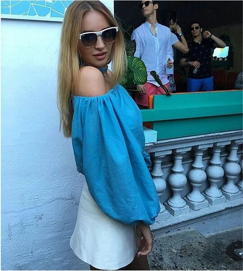 Blusas Новинка лета 2019 стильные женские блузки размера плюс с открытыми плечами