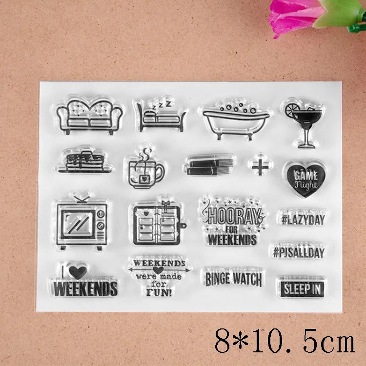 Прозрачный силиконовый штамп Я люблю выходные для сделай сам