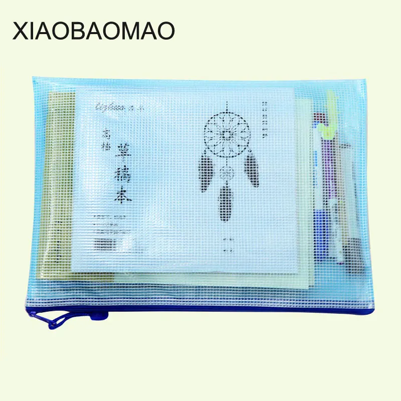 5pieces/pack Waterproof Transparent Zipper File Bag PVC Plastic A6 A5 A4 file holder document Bags Stationery school supplies