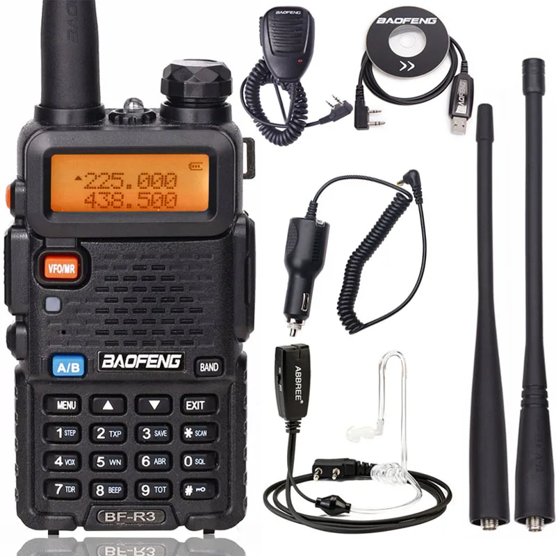 Рация Baofeng BF-R3 трехдиапазонная 136-174/220-260/400-470 МГц 2 антенны рация baofeng UV- 5RX3 UV-5R III