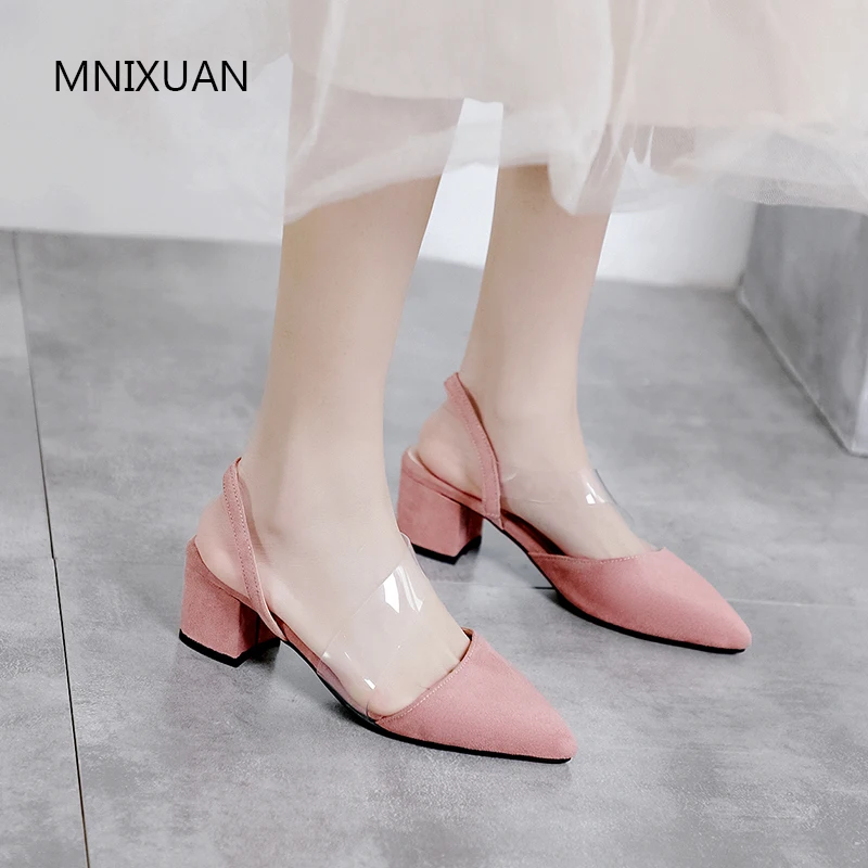 MNIXUAN/Женская обувь элегантные босоножки Новинка 2019 года модные однотонные
