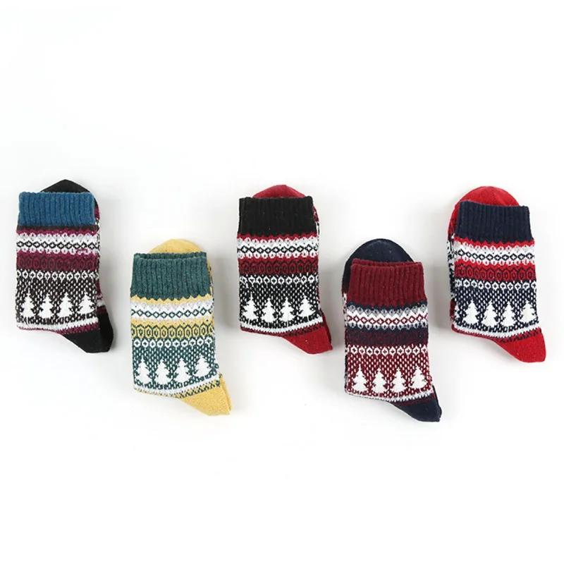 Осенние теплые спортивные носки унисекс в стиле ретро национальном с принтом