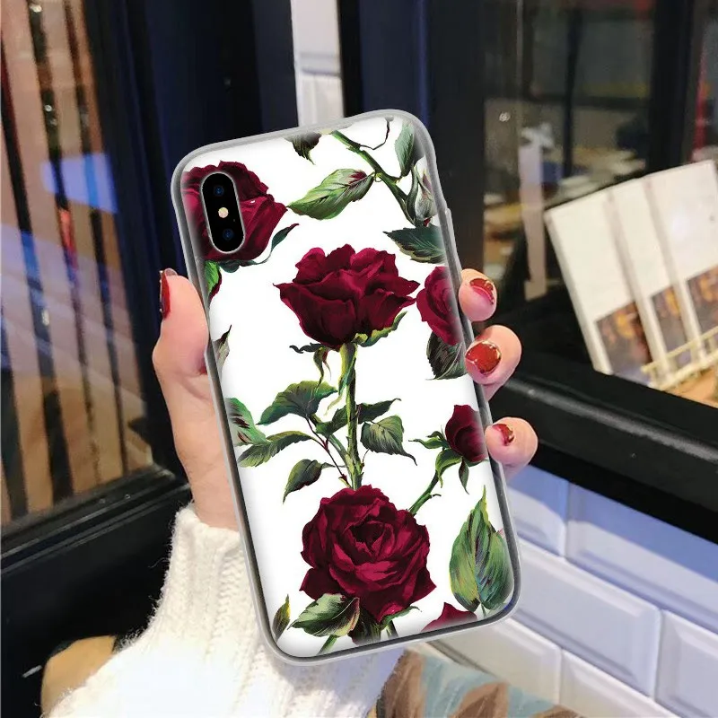 KISSCASE Rose Pattern чехол для samsung s6 case на самсунг j5 2016 ананас S6 S7 Edge S8 S9 плюс A3 A5 A7 J3 J7 fundas