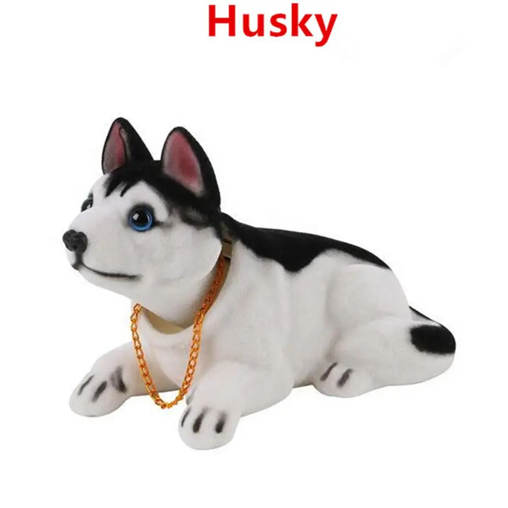 Husky Приборная панель автомобиля кивая собачьи куклы авто качающаяся тире Игрушка Голова качающаяся голова собака автомобиль орнамент качающаяся голова собака украшение интерьера автомобиля - Название цвета: Husky