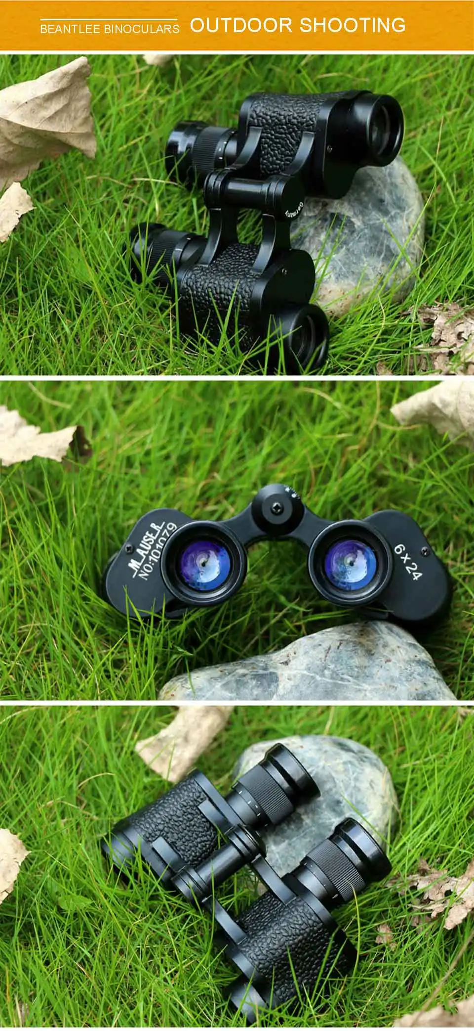 BEANTLEE 6X24 Бинокль с кожаной сумкой Bak4 портативный армейский бинокль Binocolo HD мощный телескоп металлический телескоп азот водопро