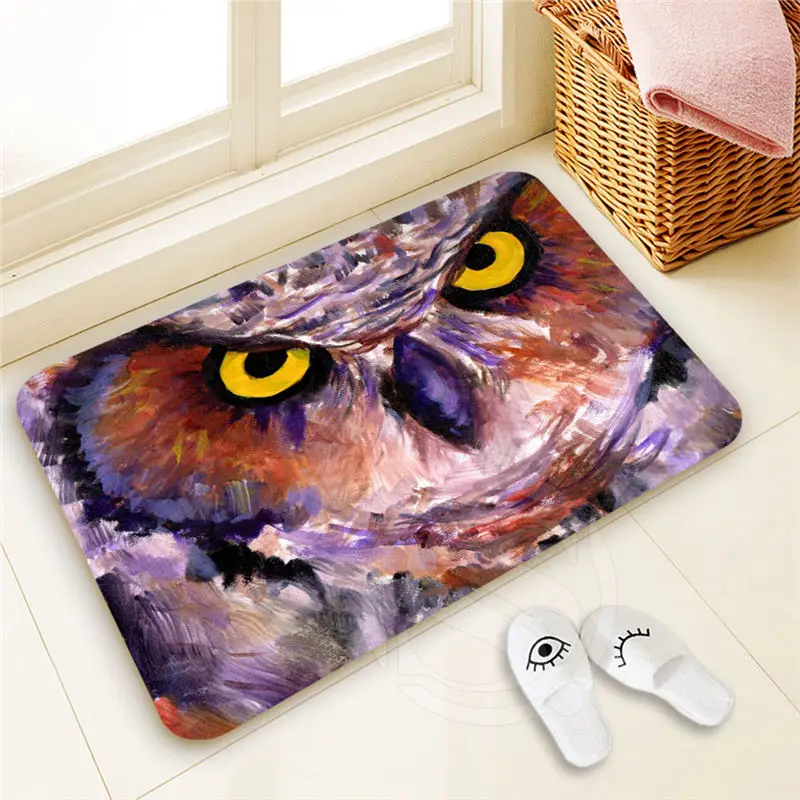 

High Quality Custom OWL Doormat Home Decor 100% Polyester Pattern Door mat Floor Mat foot pad SQ00722-@H0642