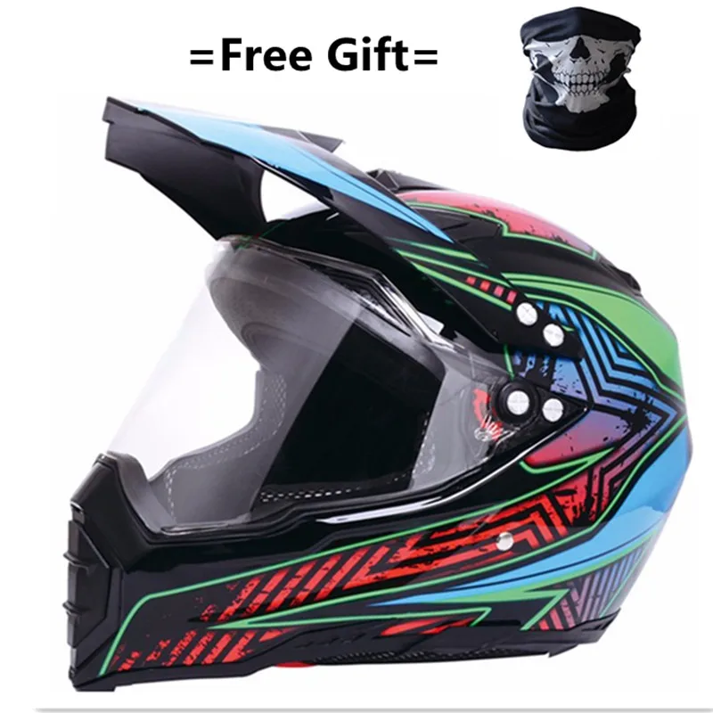 star-clear BYE New Motorcycle Helmet Men Full Face Helmet Moto Riding ABS Material Adventure Motocross Helmet Motorbike DOT Certification - Цвет: star-clear