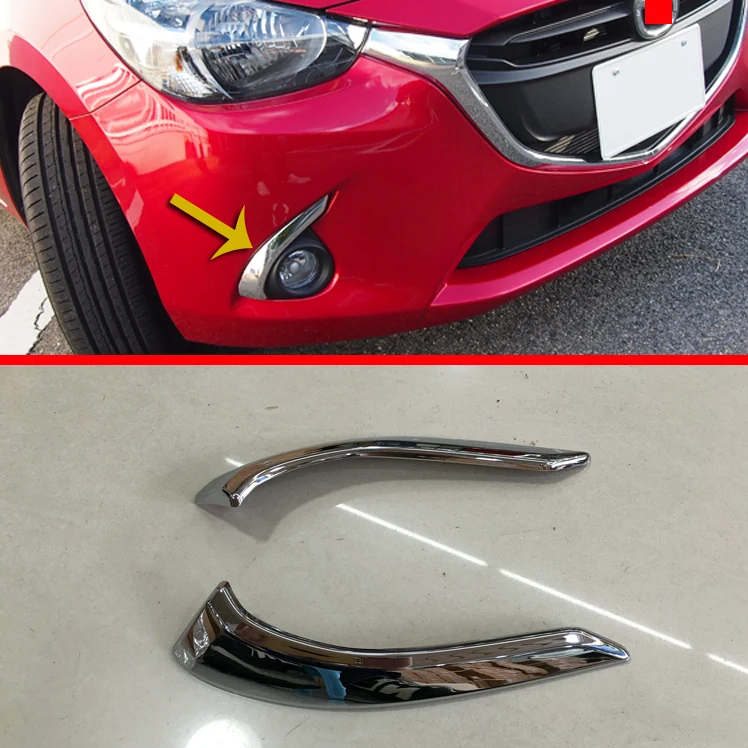 Для Mazda 2 Demio DJ DL 2015 2016 2017 ABS хромированный передний противотуманный светильник с