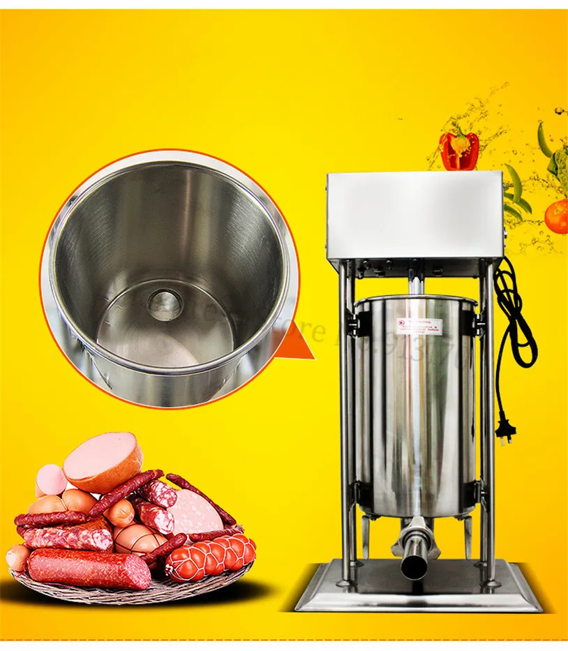 20L Электрический Нержавеющая сталь колбаса, Мясорубка коммерческие автоматического колбасный шприц машина для тяжелых условий эксплуатации