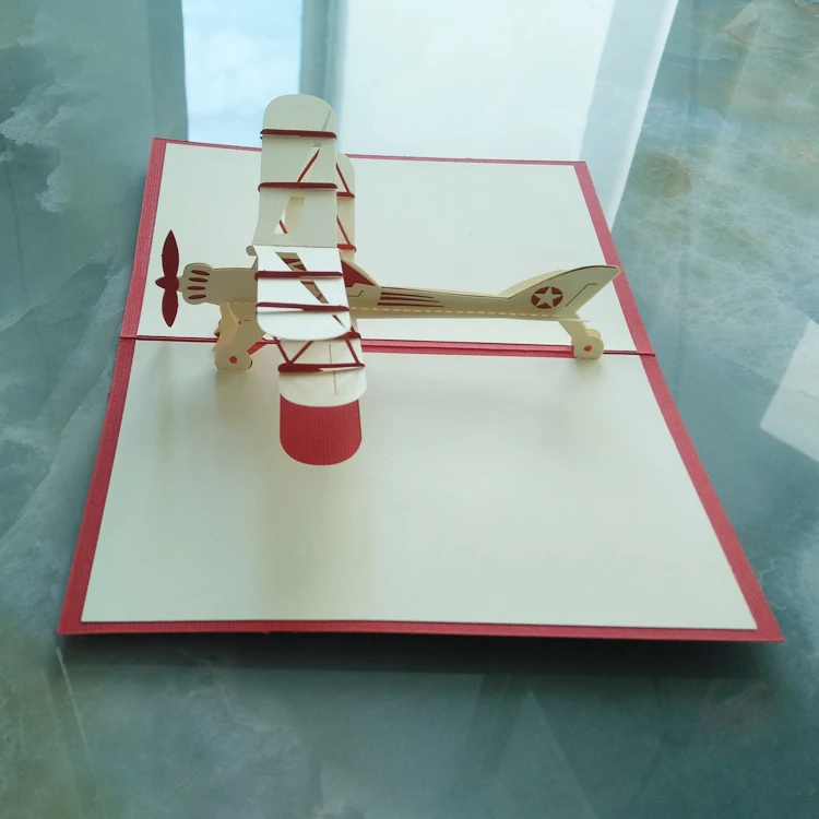 Бумага ручной работы 3D стереоскопический самолет поздравительная открытка Складной Тип уникальные творческие Китайские Этнические ремесла открытки подарки