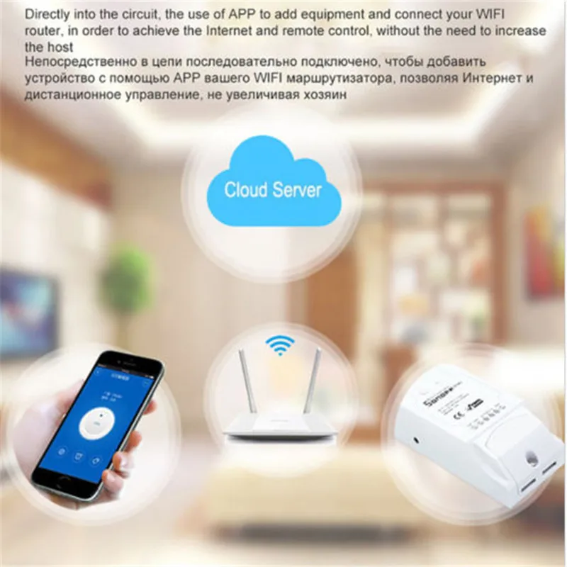 5 шт. SONOFF двойной беспроводной переключатель WIFI релейный модуль 10A 220 В DIY