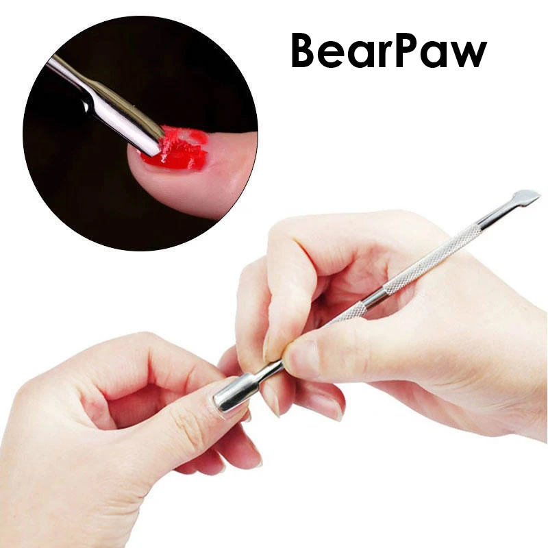 BearPaw инструменты для дизайна ногтей кутикулы толкатель из нержавеющей стали
