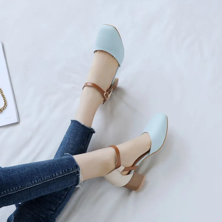 Женские туфли лодочки на высоком каблуке толстом каблуке|Женские туфли| |