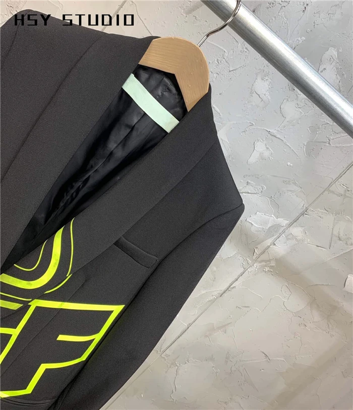 【HSY stuo】 2019 Осенняя Новая модная женская шаль блейзер с лацканами куртка