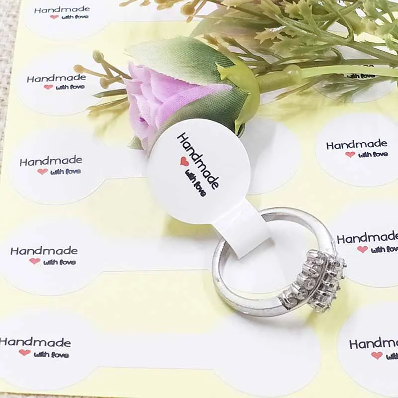 100 шт благодарим вас с любовью Кольцо Этикетка стикер для ювелирных изделий