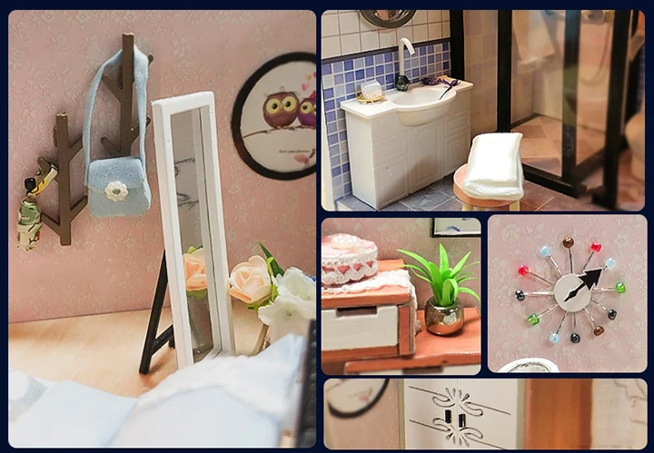 Cutebee DIY миниатюрный дом с мебели светодиодный музыкальный пылезащитный чехол модель строительные блоки игрушки для детей Casa De Boneca TD16